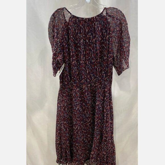 Joie Nancilea 100% Silk Dress Large Asymmetric Print Keyhole Chiffon Lined $398 - Picture 11 of 14